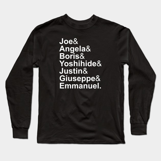 G7 Summit 2021 Leaders Joe Biden Merkel Boris Trudeau G-7 Long Sleeve T-Shirt by Decamega